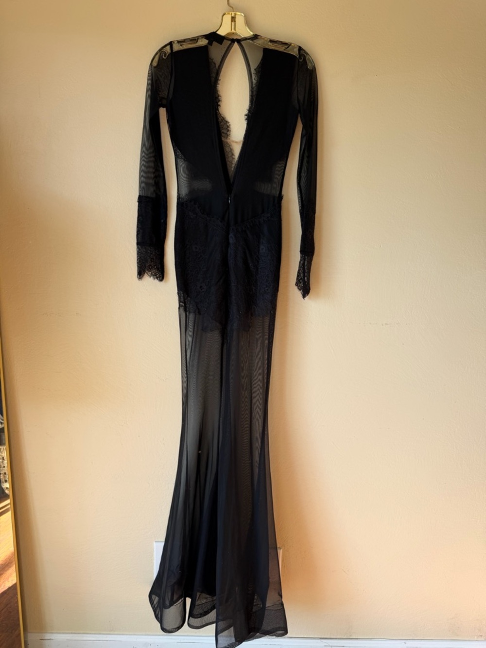 Revolve x Michael Costello Martin gown black xs FLAWED please see description - Picture 6 of 12
